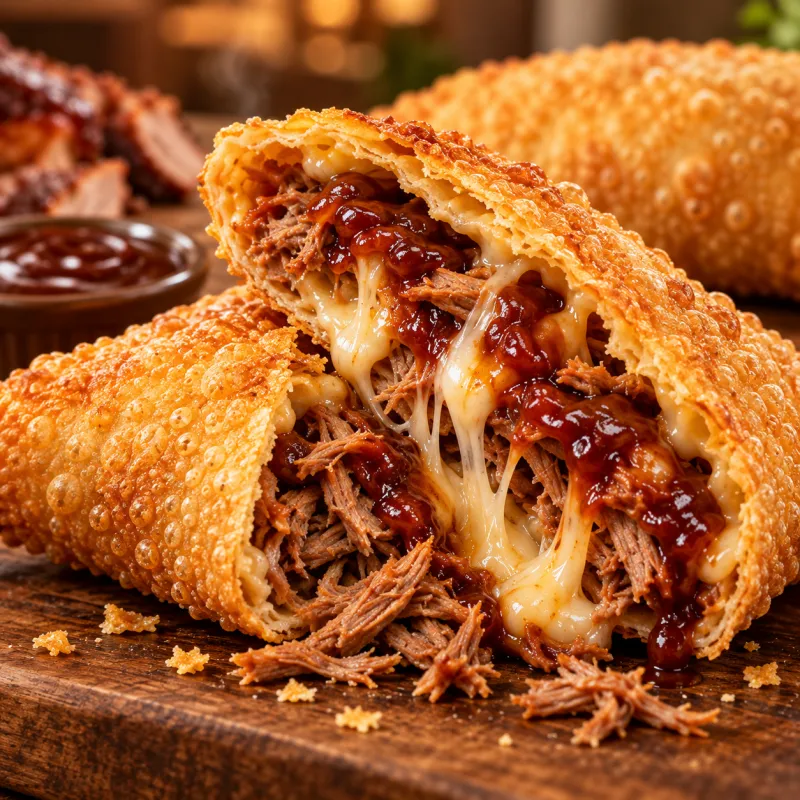 Pastel de Pernil com Queijo e Barbecue